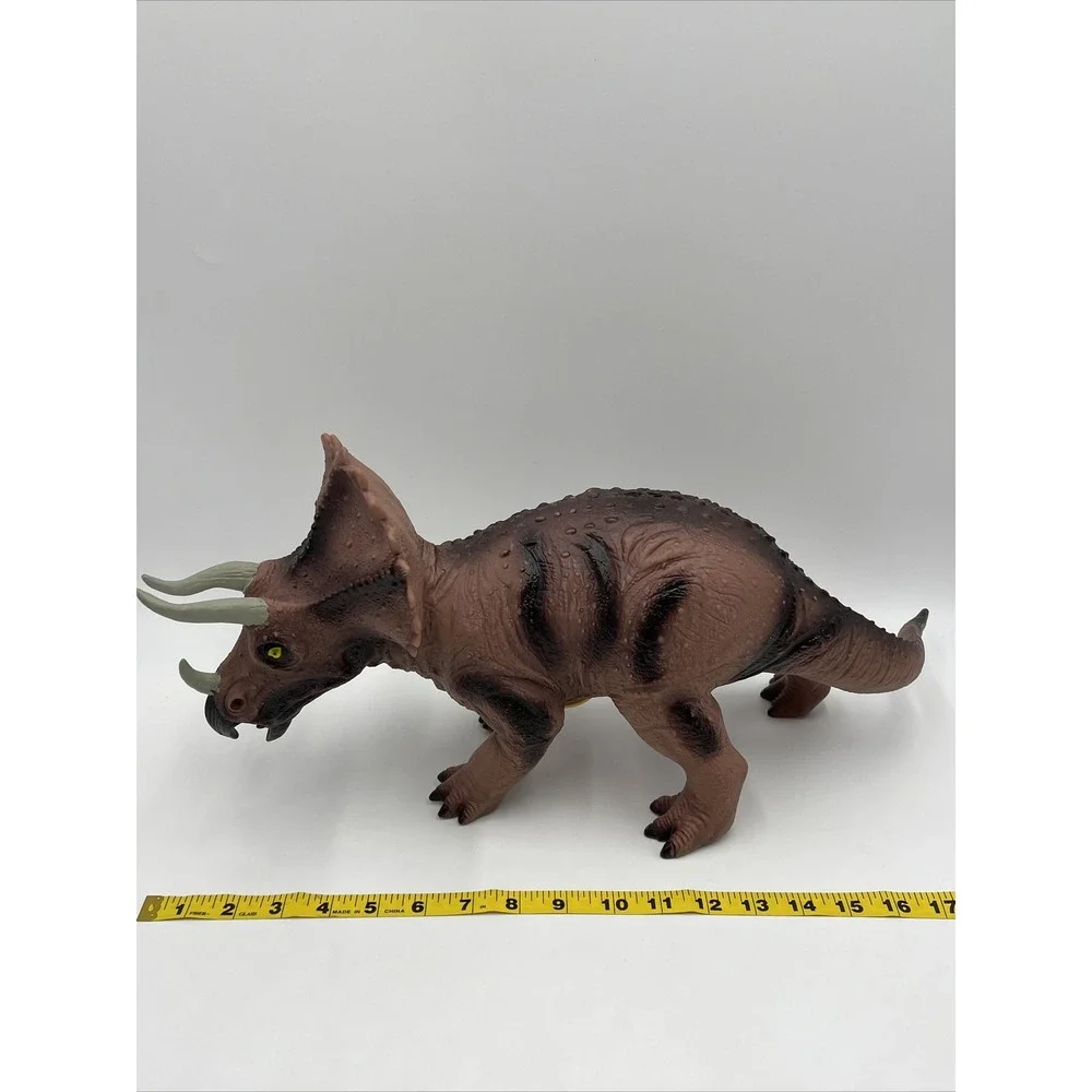 Triceratops Dinosaur Electronic Toy with Sounds Squeezable Rubber 20